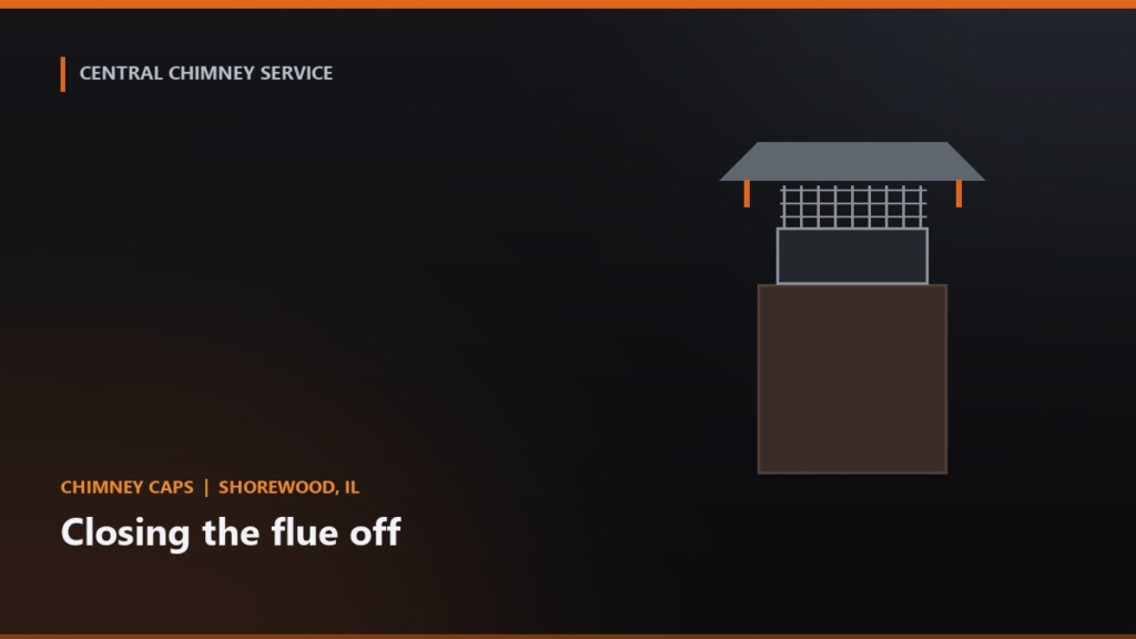 Chimney caps illustration for closing the flue off in Shorewood, Illinois