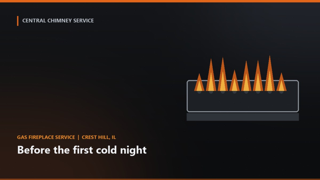Gas fireplace service illustration for before the first cold night in Crest Hill, Illinois